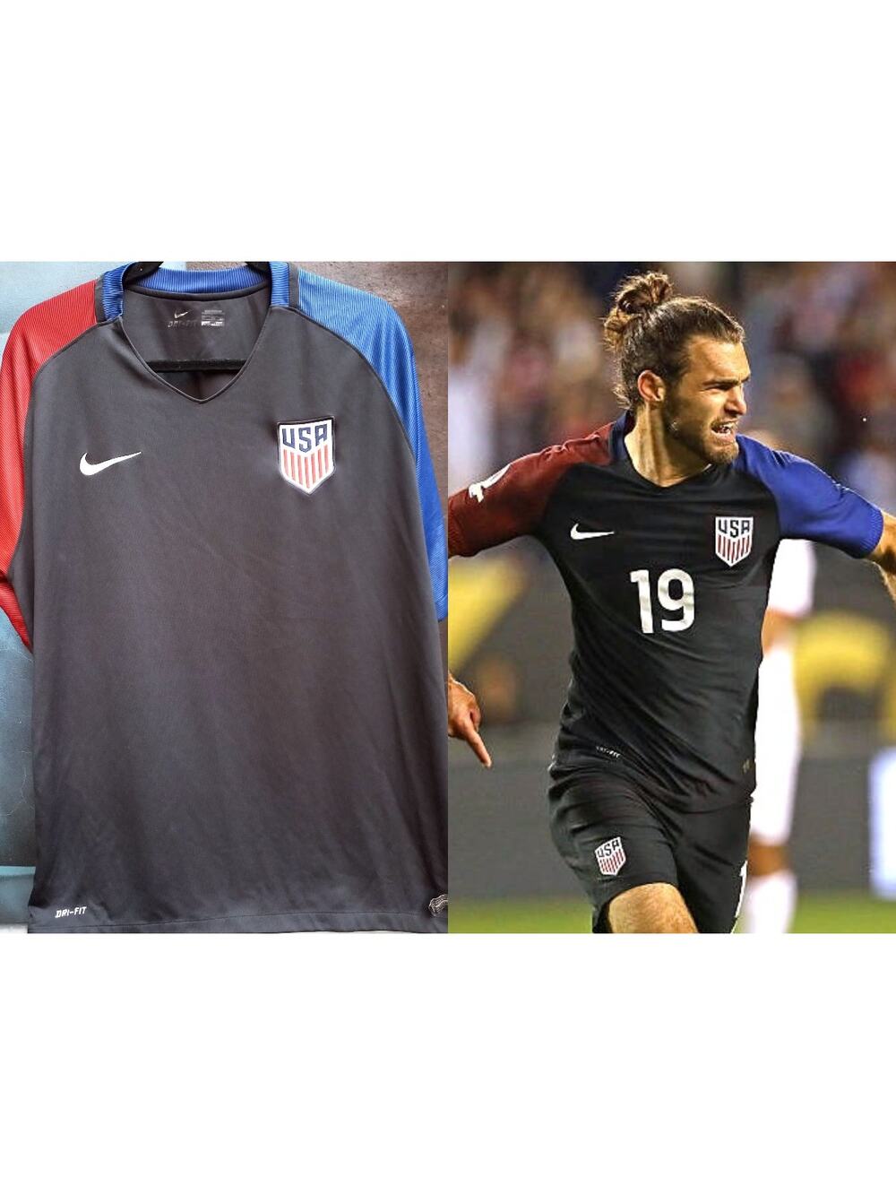 US Soccer 2016 NIKE Copa America jersey 2XL black away FIFA USMNT vintage